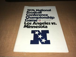 1974 Nfc Championship Press/media Guide Los Angeles Rams Minnesota Vikings Ja
