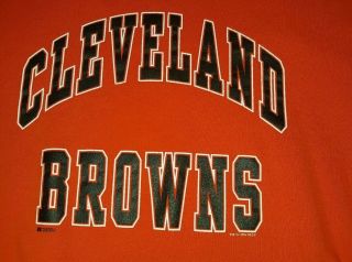 Men ' s Vintage 90 ' s Cleveland Browns Crew Neck Sweatshirt XXL NFL Made in USA 3