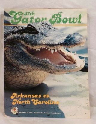 1981 Arkansas Razorbacks Vs North Caroline Tar Heels Gator Bowl Football Program