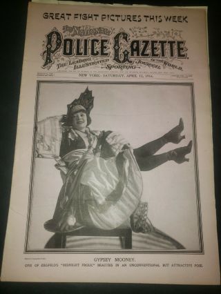 The National Police Gazette 4/15/1916 Gypsey Mooney,  Fred Luderus Philadelphia