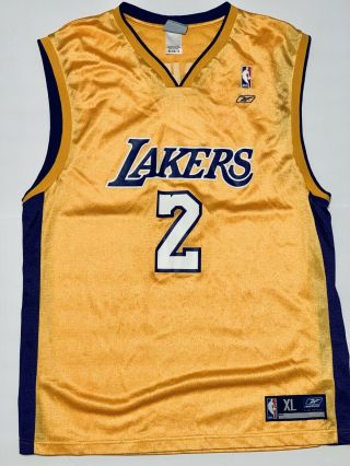 Reebok Vintage Los Angeles Lakers Derek Fisher 2 Men Basketball Jersey Size Xl