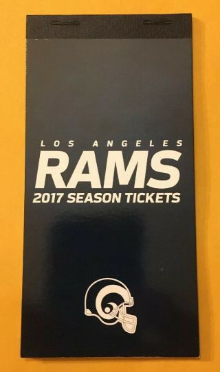 2017 Nfl Los Angeles Rams Football Season Ticket Book With Playoffs