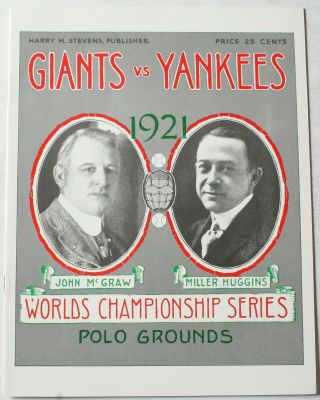 1921 World Series Opie Reprint Program York Yankees Vs York Giants