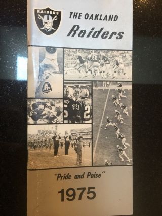 Oakland Raiders Vintage Nfl 1975 Media Tv Radio Guide Hard To Find