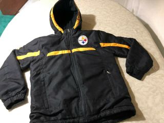 Pittsburgh Steelers Official Nfl Winter Jacket Coat Youth Medium 10 - 12 Hooded