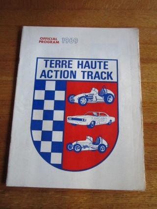 Vintage June 22 1969 Terre Haute Action Track Official Program,  Entry List Foyt