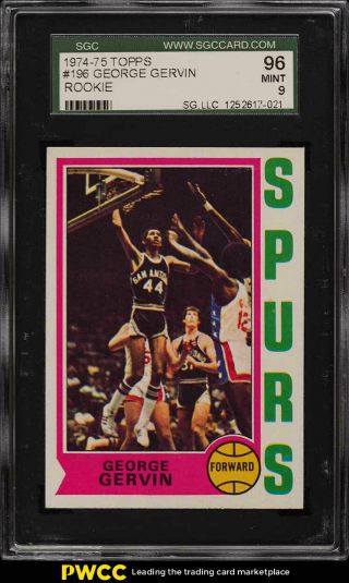 1974 Topps Basketball George Gervin Rookie Rc 196 Sgc 9 (pwcc)