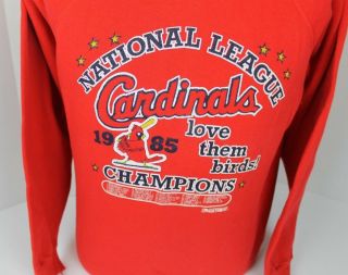 Vintage 1985 St.  Louis Cardinals National League Champions Sweatshirt M L Mlb