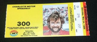Winn Dixie 300 Nascar Ticket Stub 1986 Tim Richmond Charlotte Motor Speedway