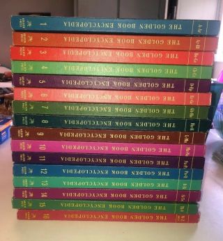 Complete Set - Vintage " The Golden Book Encyclopedia " Volumes 1 - 16 Year 1959