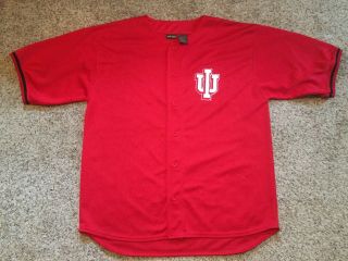 Vtg Pro Edge Indiana Hoosiers Baseball Jersey Sz M Sewn Red Schwarber Cubs