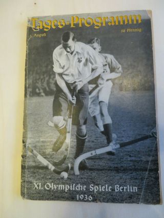 Daily Programme - Aug.  5th - From The 1936 Olympic Summer Games In Berlin