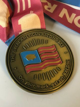 The Great American Bacon Race Medal Love Pork Pig 3 "