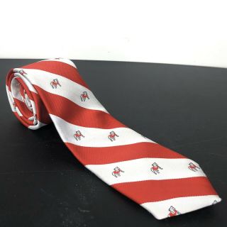 University Of Georgia Uga Dawgs Mascot Tie Necktie Bulldogs Striped Red Silver