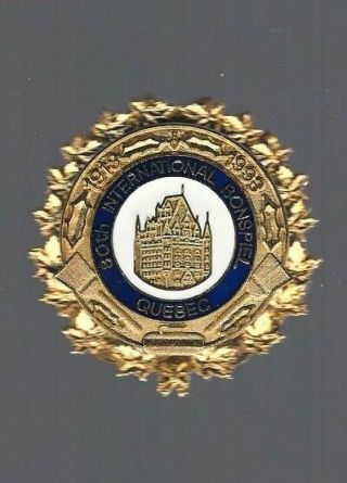 1993 Quebec International Bonspiel  Big Crown Winner  Curling Club Pin
