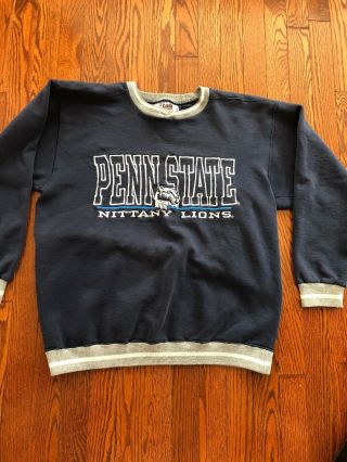 Vintage Penn State Nittany Lions Blue Sweatshirt Team Edition Mens Sz Large Usa