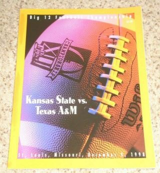 1998 Big 12 Championship Football Program - Texas A & M Aggies Win