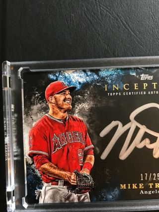 2018 Topps Inception Mike Trout Auto Silver Signings /25 Angels Autograph 3x MVP 2