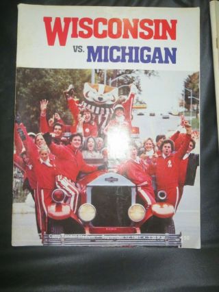 1981 University Of Wisconsin Badgers Football Program Vs Michigan Wolverines