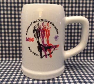 Vintage Xxiiird Olympics Tankard Style 16 Ounce Mug Los Angeles 1984 5.  5 " Height