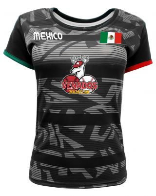 Women Jersey Mexico Venados De Mazatlan 100 Polyester Black/grey