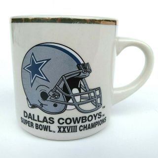 Vintage 1994 Dallas Cowboys Mug Bowl Xxviii 28 Souvenir Coffee Cup