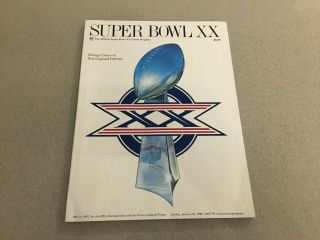 Bowl Xx Program - Chicago Bears / England Patriots