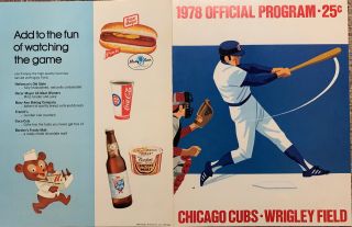 1978 Mlb Baseball Program Houston Astros @ Chicago Cubs,  Scored Vg