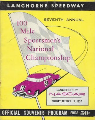 1957 Langhorne Speedway National Open Modified Program - Db