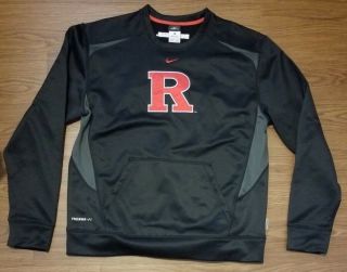Nike Therma Fit Rutgers Scarlet Knights Black Sweatshirt W/ Pockets Medium M