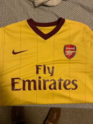 Mens Nike Dri Fit Away Yellow Arsenal Futbol Soccer Jersey Large Authentic