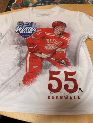 2014 Detroit Red Wings Niklas Kronwall Shirt Big House Winter Classic Signed