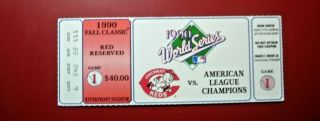 Baseball Ticket World Series Cincinnati Reds Oakland Athletics Game 1 L@@k