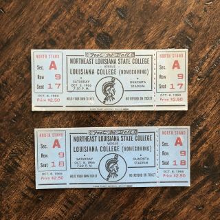 1966 Louisiana College Vs Northeast Louisiana State Football Ticket Stub