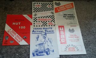 Eight Different Terre Haute Action Track Programs Usac 1972 - 1985