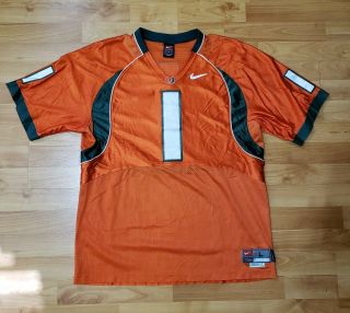 Nike Miami Hurricanes Football Jersey Adult Large,  2 Orange White Um Sewn