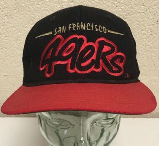 Vtg Nfl The Natural Starter San Francisco 49ers Red And Black Snap Back Hat
