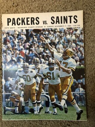 1968/new Orleans Saints - 1st Game Vs Green Bay Packers/nfl Program/vince Lombardi
