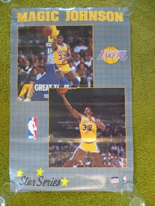Magic Johnson - Los Angeles Lakers Vintage 1988 Starline Nba Poster