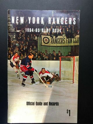 " York Rangers " 1964 - 65 Blue Book - Official Guide & Records Nhl