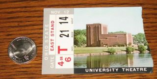 1966 University Of Iowa Hawkeyes Vs Ohio State Buckeyes Football Ticket Stub