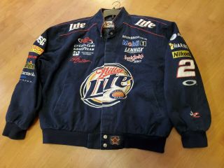 Nascar Jacket Rusty Wallace Miller Lite Beer Chase Authentics 2 Ford Size L
