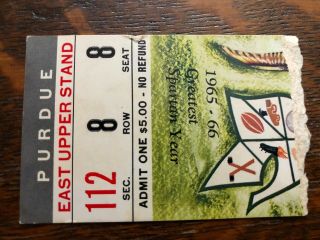1966 Michigan State Vs.  Purdue Football Ticket Stub