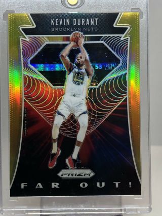 2019 - 20 Panini Prizm Kevin Durant Far Out Gold Prizm Sp /10 Brooklyn Nets