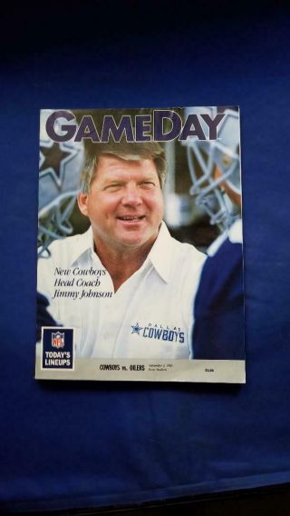 Dallas Cowboys Vs Houston Oilers Jimmy Johnson Gameday Program 9/2/89 Texas Stad