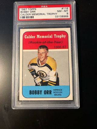 1967 Topps Bobby Orr Calder Trophy Roy 118 Psa 8 Nm - Mt Bruins Hof Centered