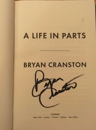 A Life in Parts by Bryan Cranston,  SIGNED,  1st Edition,  1st Printing,  Hardcover 3