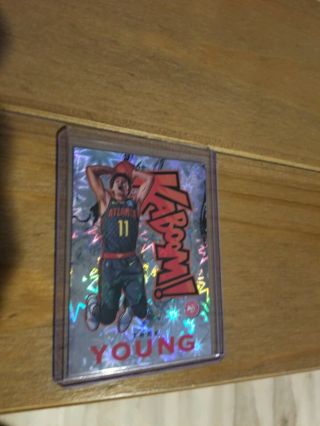 2018 - 19 Panini Crown Royale Kaboom 25 Trae Young Hawks RC Rookie Case Hit 3