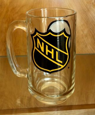 Vintage 1970 ' s BOSTON BRUINS Hockey NHL SHIELD LOGO Glass BEER MUG 2