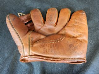 Vintage Hutch 340 Softball Glove Mitt Leather Cincinnati,  Oh Usa